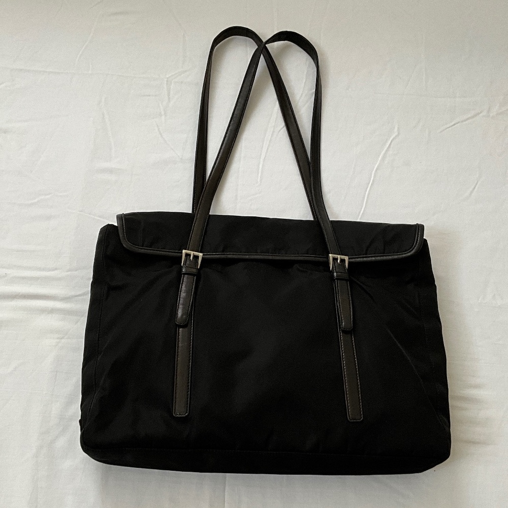 PRADA Vintage Tessuto Nylon Shoulder Tote Black